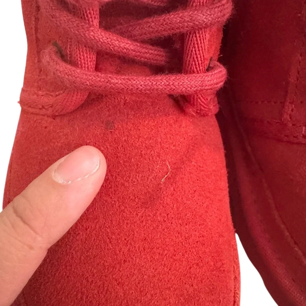 UGG Kids Neumel Zip Boots Red Suede Shearling Lined Size 10 Toddler Shoes